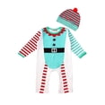 thumbnail image 1 of StylesILove Baby Boy Elf Long Sleeve Cotton Romper with Hat 2 pcs Holiday Outfit Set (90/12-18 Months), 1 of 2