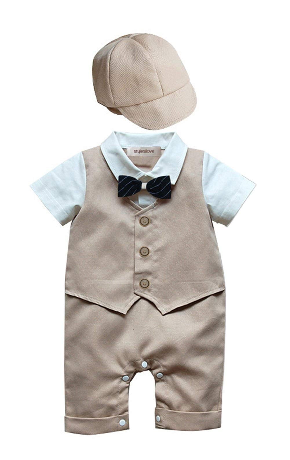 Formal Baby Romper 2pc Set With Bow Tie
