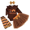 thumbnail image 1 of StylesILove Baby Girls My 1st Thanksgiving Brown Long Sleeve Bodysuit, Tutu Skirt, Leg Warmers and Headband 5pcs Autumn Holiday Outfit (6 Months), 1 of 7