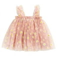 thumbnail image 1 of StylesILove Baby Toddler Girls Sleeveless Mesh Tulle Fruit Daisy Flower Girl Tutu Dress Birthday Wedding Party Sundress Outfit (12 Months, Pink Daisy), 1 of 8