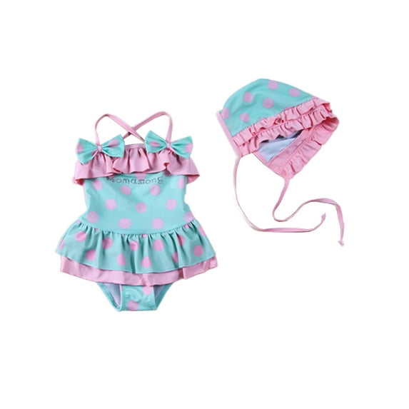 StylesILove Beach Girls Polka Dot Bow Swimsuit 2-piece (3-4 Years)