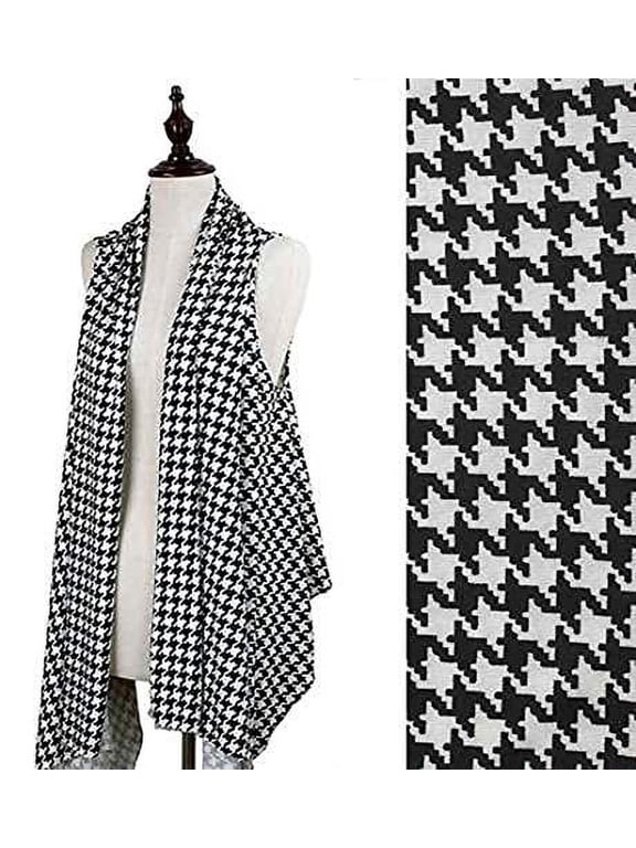 Houndstooth Women's Jersey Vest, Black and White
