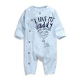 thumbnail image 1 of StylesILove I Love My Daddy Mummy Soft Cotton Baby Overalls Romper (18-24 Months, I Love My Daddy Baby Blue), 1 of 3