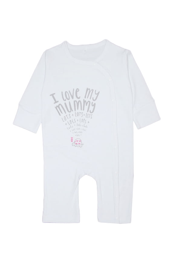 I Love My Daddy Mummy Soft Cotton Baby Overalls Romper (18-24 Months, I Love My Mummy White)