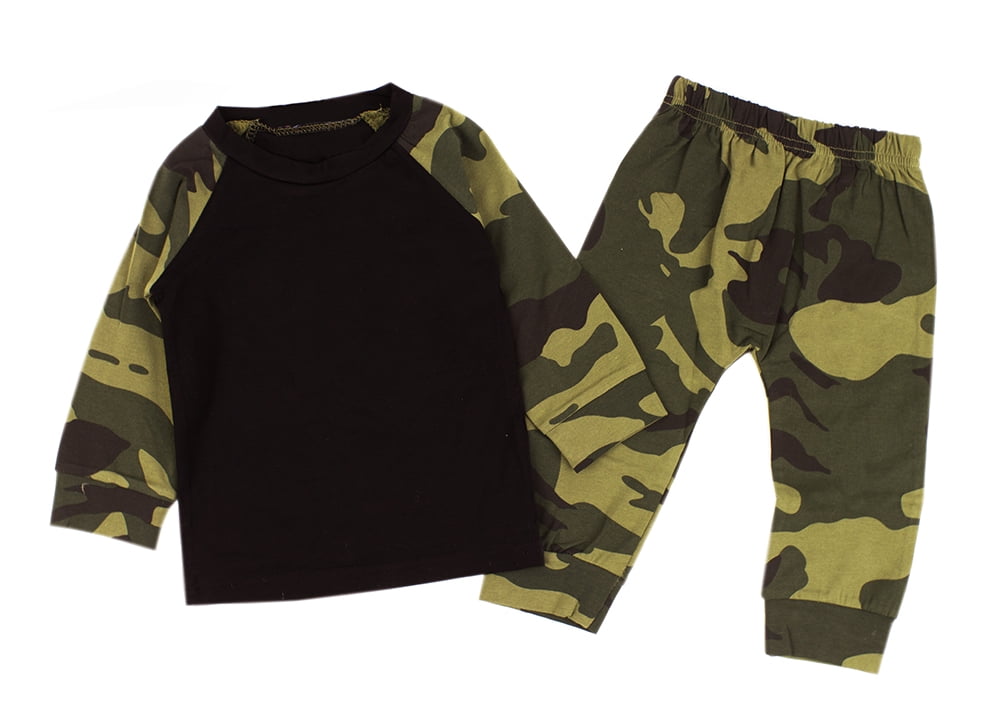 StylesILove Infant Baby Boy Camouflage Top and Pants 2PCS Outfit (100/