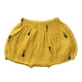 thumbnail image 1 of StylesILove Infant Baby Girl Carrot Crinkle Jersey Bubble Shorts Summer Cotton Bloomers (Mustard, 110/2-3 Years), 1 of 3