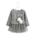 thumbnail image 1 of StylesILove Infant Baby Girl Knit Sweater with Gold Sequin Tutu Skirt (90/12-18 Months, Grey), 1 of 2
