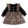 thumbnail image 1 of StylesILove Infant Baby Girls Black Ribbed Long Sleeve Leopard Ruffle Dress Animal Print Princess Girl Spring Fall Outfit (6 Months), 1 of 7