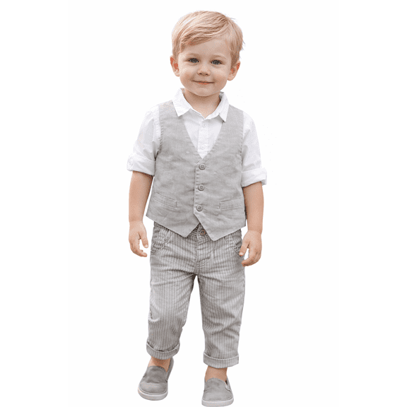 StylesILove Infant Baby Kid Boy Formal Wear Shirt, Vest and Pants 3-pc (90/1-2 Years)