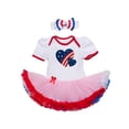 thumbnail image 1 of StylesILove Infant Toddler Baby Girl 4th of July American Flag Holiday Short Sleeve Romper Tutu Dress and Headband 2 pcs Set Outfit, 1 of 1