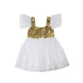 thumbnail image 1 of StylesILove Kids Gold Sequin Tulle Flower Girl Dress, 4 Colors (6-7 Years, White), 1 of 3