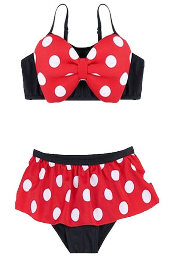 Lovely Infant Baby Girl Polka Dot Minnie Bow Bikini Swimwear Beach Bathing Suit (110/12-18 Months)