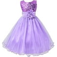 thumbnail image 1 of StylesILove Lovely Sequin Flower Girl Dress, 5 Colors (4-5 Years, Purple), 1 of 5