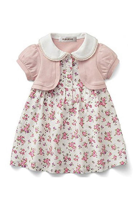Pink Floral Short Sleeve Toddler Girl Dress (3-4 Years)