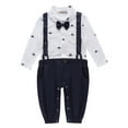 thumbnail image 1 of StylesILove Sailor Boat Print Faux Suspender Formal Wear Baby Boy Romper (3-6 Months, Navy Blue), 1 of 3