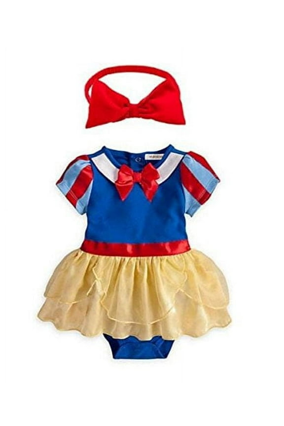 Snow White Inspired Photo Prop Baby Girl Dress Costume and Headband 2-pc (6-12 Months)