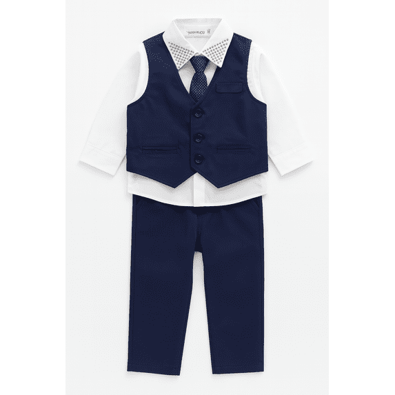 StylesILove Stylish T-shirt, Vest, Pants and Tie 4-pc Boy Clothing Set (6)