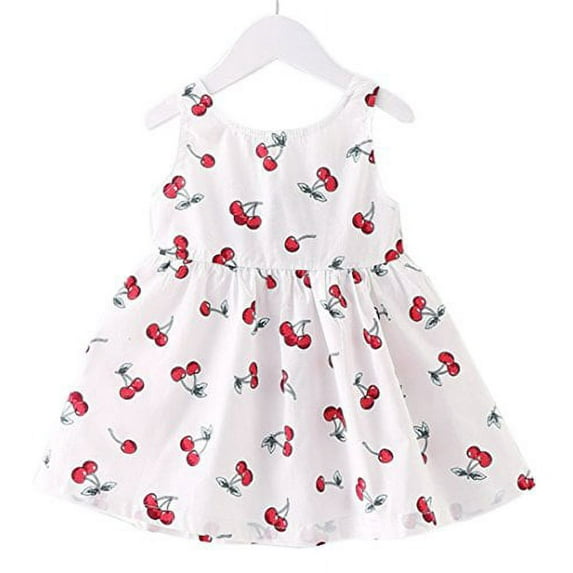 StylesILove Sweet Princess Cherry Print Sleeveless A-line Dress