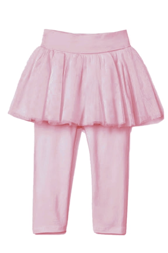 Toddler Girl Soft Tutu Cotton Legging Pants (100/4T, Pink)