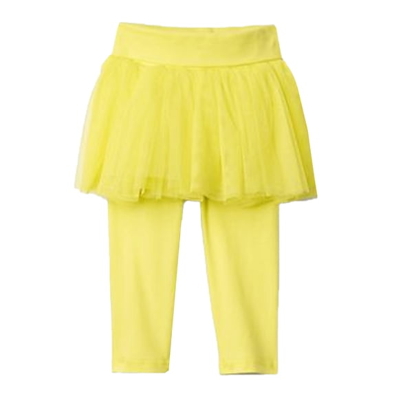 StylesILove Toddler Girl Soft Tutu Cotton Legging Pants (100/4T, Yellow)
