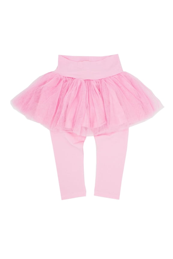 Toddler Girl Soft Tutu Cotton Legging Pants (80/2T, Pink)