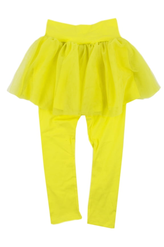 Toddler Girl Soft Tutu Cotton Legging Pants (80/2T, Yellow)