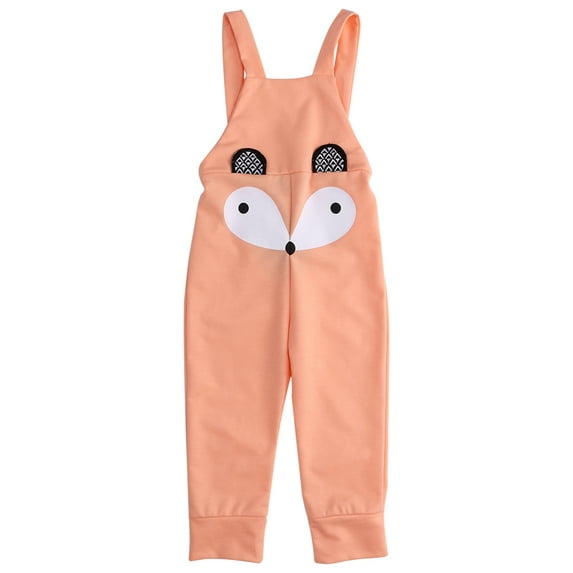StylesILove Toddler Girls Lovely Fox Design Harem Overall Pants Romper Outfit (100/3-4 Years)
