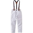 thumbnail image 1 of StylesILove Toddler Little Boy Classic Chino Pants with Suspenders (White, 90/2-3 Years), 1 of 3