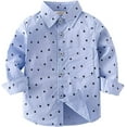 thumbnail image 1 of StylesILove Toddler Little Boy Long Sleeve Cotton Button Down Shirt (Bule Star, 110/4-5 Years), 1 of 4