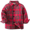 thumbnail image 1 of StylesILove Toddler Little Boy Long Sleeve Cotton Button Down Shirt (Red Plaid, 110/4-5 Years), 1 of 3