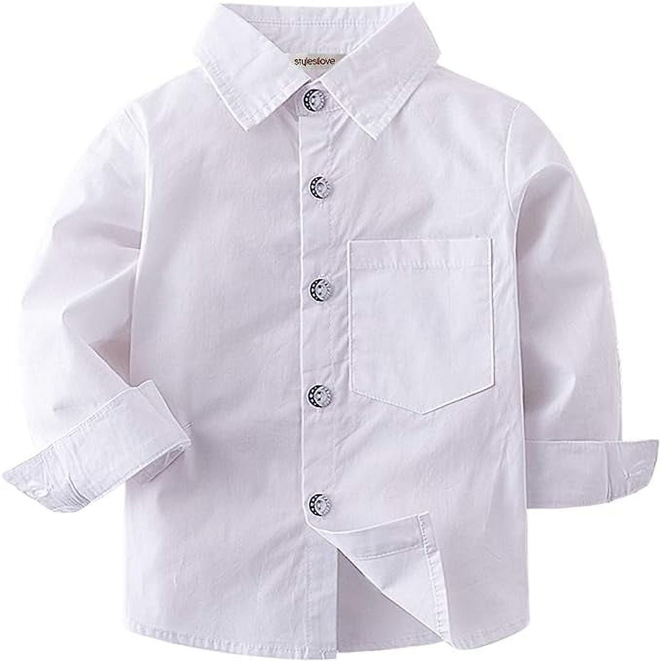 StylesILove Toddler Little Boy Long Sleeve Cotton Button Down Shirt