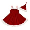 thumbnail image 1 of StylesILove Toddler Little Girls Sleeveless Red Velvet Faux Fur Santa Claus Christmas Dress & Hat 2pcs Holiday Dressy Outfit (3T), 1 of 8