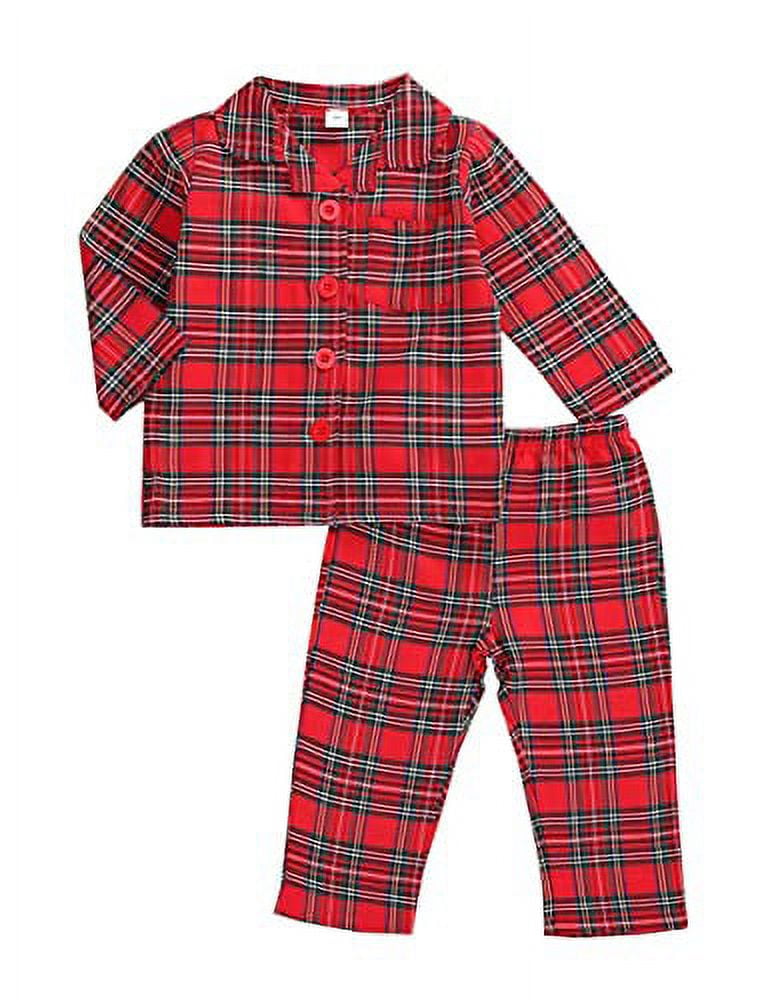 StylesILove Toddler Littler Boys Girls Holiday Red Tartan Plaid