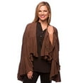 thumbnail image 1 of StylesILove Trendy Lightweight Knitted Ruffled Wrap (Chocolate), 1 of 4