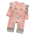 thumbnail image 1 of StylesILove Unisex Baby Lovely Elephant Winter Long Sleeve Fleece Romper Outfit (80/6-12 Months, Pink), 1 of 2