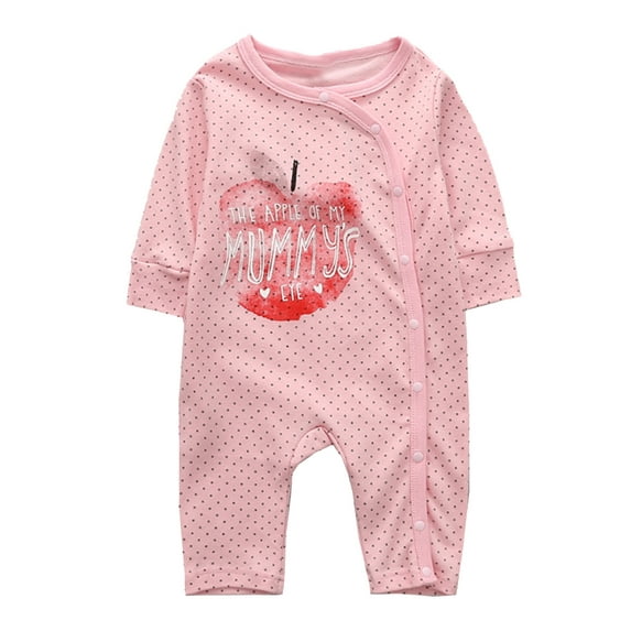 StylesILove Unisex Infant Baby Fall Long Sleeve Character Print Cotton Romper Jumpsuit (90/12-18 Months, Pink)