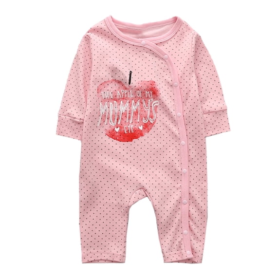 StylesILove Unisex Infant Baby Fall Long Sleeve Character Print Cotton Romper Jumpsuit (95/18-24 Months, Pink)