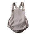 thumbnail image 1 of StylesILove Unisex Infant Baby Solid Corduroy Sleeveless Romper Toddler Boys Girls Backless Adjustable Jumpsuit Outfit (Grey, 0-3 Months), 1 of 6