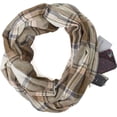 thumbnail image 1 of StylesILove Winter Plaid Infinity Scarf with Hidden Zipper Pocket Fashion Travel Scarf for Women and Men (Brown), 1 of 6