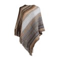 thumbnail image 1 of StylesILove Women Autumn Winter Knitted Zig-Zag Pullover Fringe Poncho Sweater Soft Wrap Cape Lightweight Shawl (Beige), 1 of 6