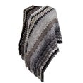 thumbnail image 1 of StylesILove Women Autumn Winter Knitted Zig-Zag Pullover Fringe Poncho Sweater Soft Wrap Cape Lightweight Shawl (Black), 1 of 6
