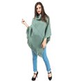thumbnail image 1 of StylesILove Women Autumn Winter Solid Knitted Loose Turtleneck Pullover Fringe Poncho Sweater Soft Wrap Cape Lightweight Shawl (Sage), 1 of 4