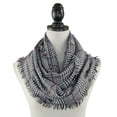 thumbnail image 1 of StylesILove Women Classic Glen Check Loop Infinity Fringed Scarf - 3 Colors (Black), 1 of 3