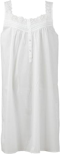white christmas dresses Coyuchi, Women's Isla Organic Cotton Night Dress Large Tidal Meadow , L, Sustainable Materials main image 0