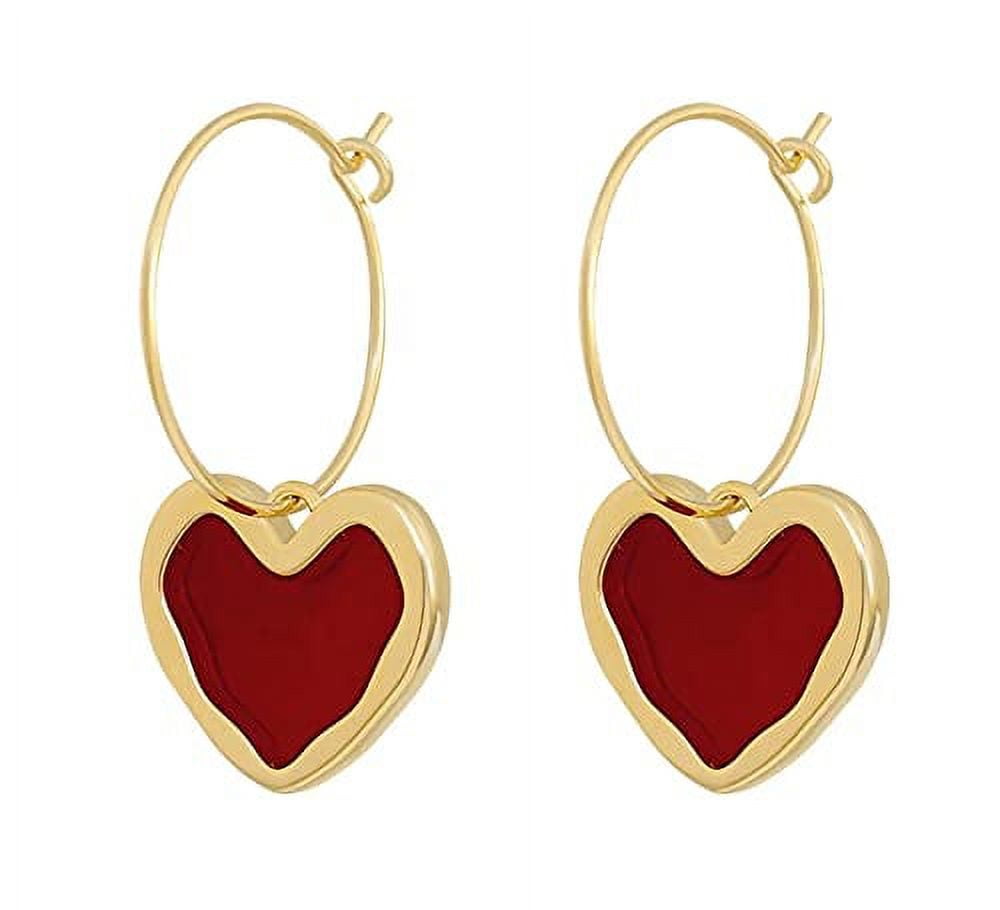 StylesILove Women Girls Red Enamel Love Heart Pendant Hoop Earrings Vintage Gold Fashion Birthday Wedding Special Event Jewelry 4ee2add0 bfc9 4c30 b75e 9b2161d4455a.d57977c55983329a5310dd2935c99cb9