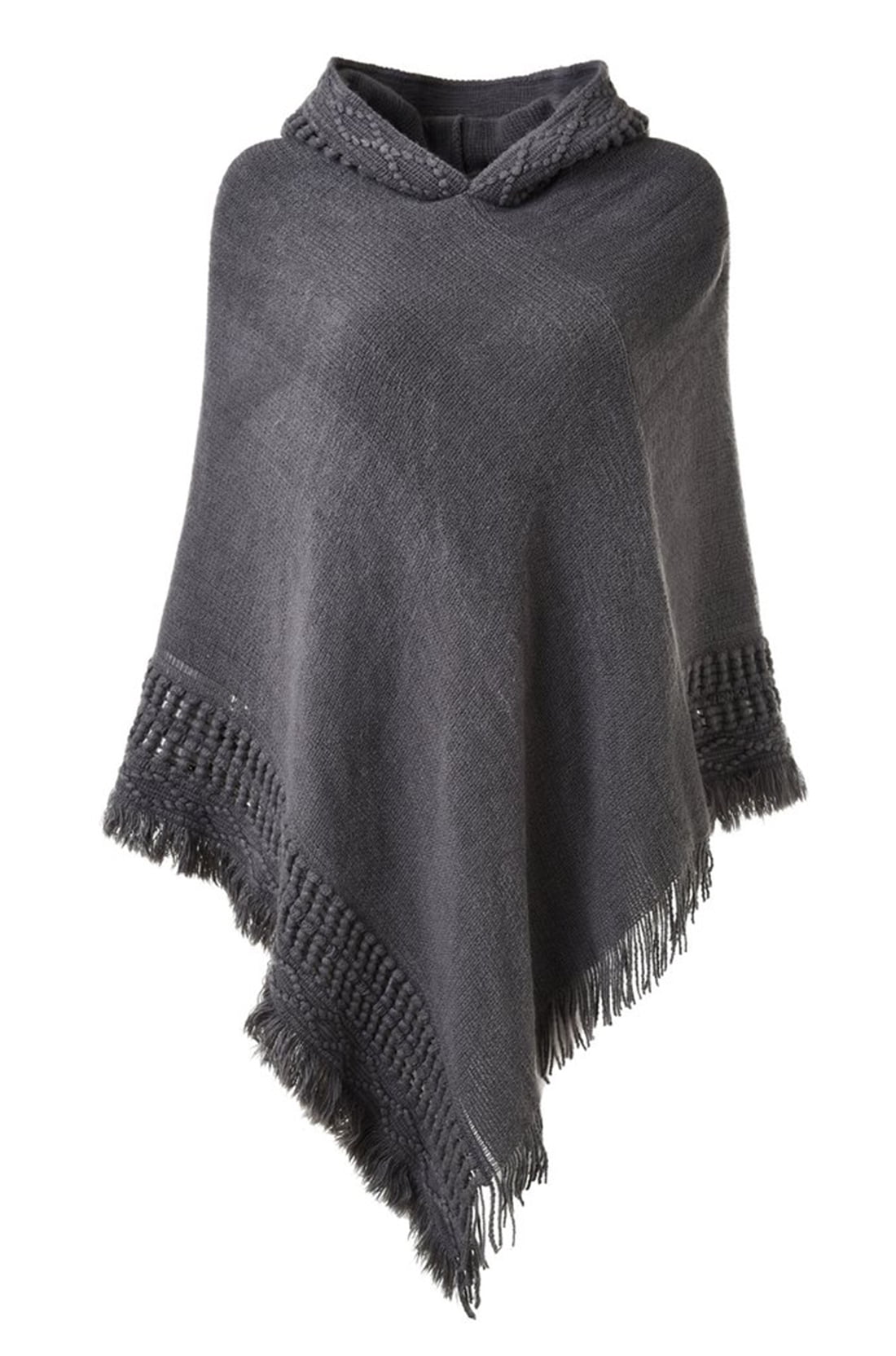 hooded poncho cardigan