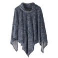 thumbnail image 1 of StylesILove Women Striped Faux Fur Soft Poncho Cape Ultra Warm Warp for Autumn Winter Season (Grey), 1 of 8