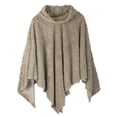 thumbnail image 1 of StylesILove Women Striped Faux Fur Soft Poncho Cape Ultra Warm Warp for Autumn Winter Season (Taupe), 1 of 7