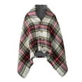 thumbnail image 1 of StylesILove Women Ultra Soft Plaid Poncho with Coconut Buttons Sweater Pullover Cardigan Warm Wrap Topper, 1 of 7