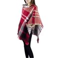thumbnail image 1 of StylesILove Women Ultra Soft Plaid Poncho with Coconut Buttons Sweater Pullover Cardigan Warm Wrap Topper, 1 of 7